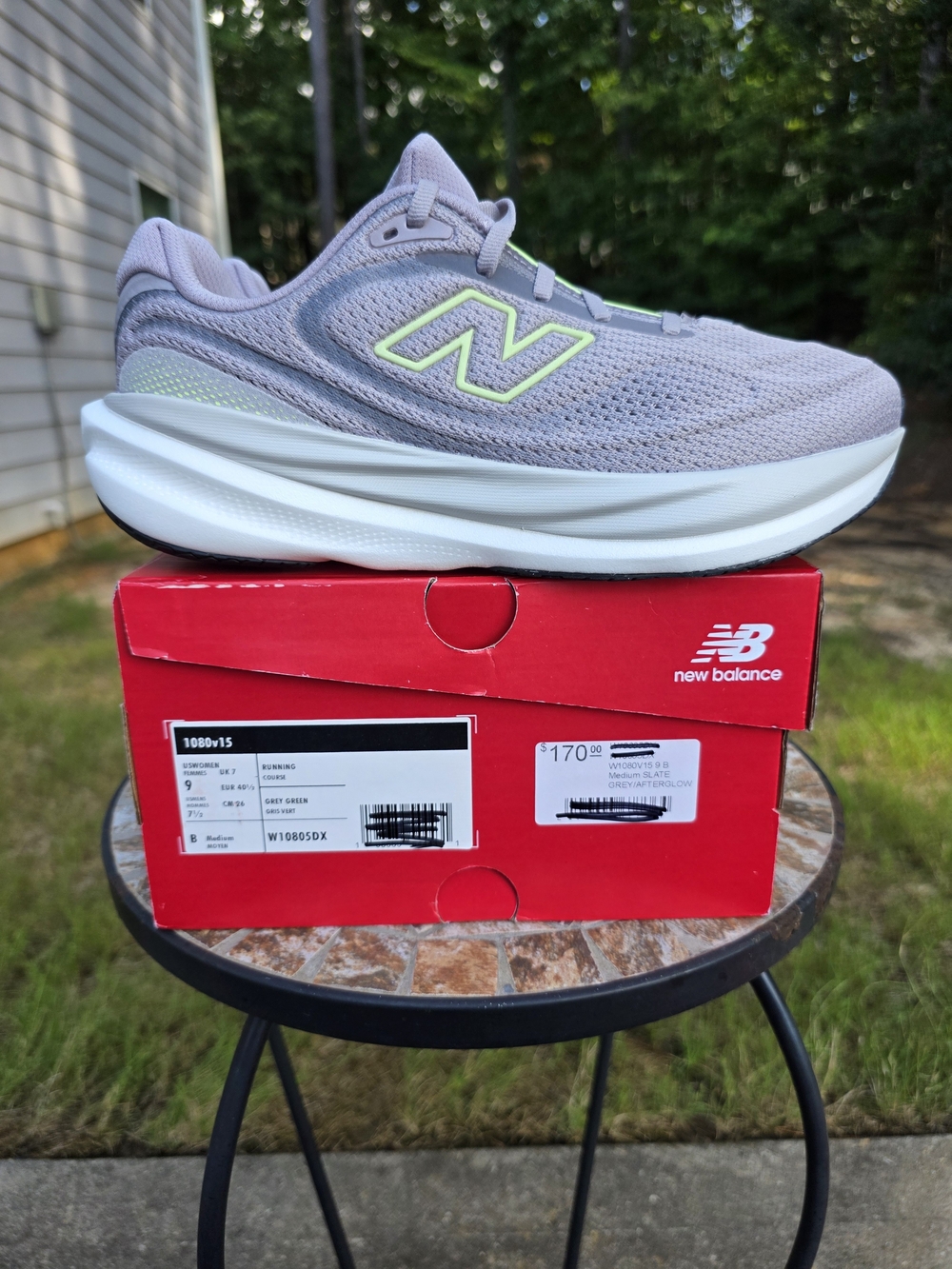New Balance W10805DX FF 1080v15 Slate Grey Running Shoes Women Sz 9 Worn 1x Box